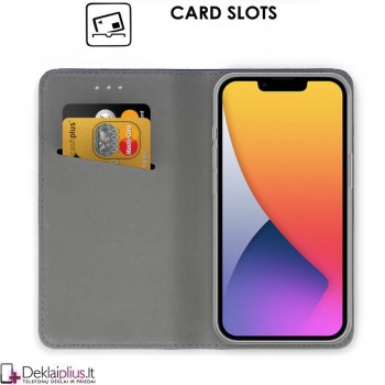 Telone atverčiamas dėklas - rausvas (telefonams Apple Iphone 14)